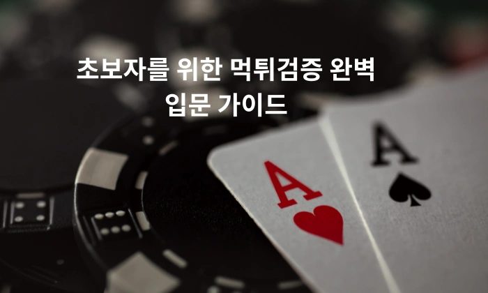 초보자를 위한 먹튀검증 완벽 입문 가이드